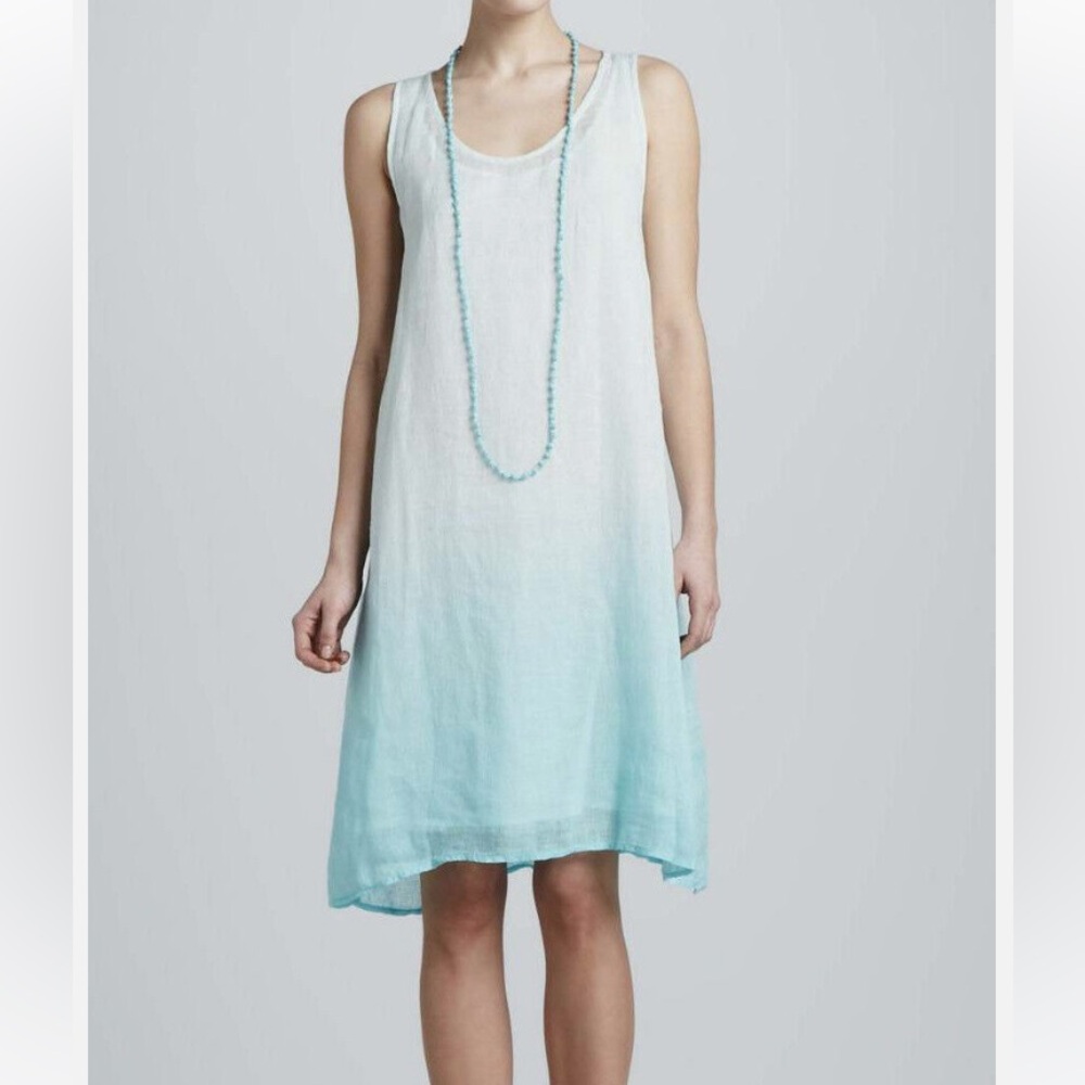 Eileen Fisher Ombré Linen Guaze Dress Size Large